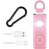 Aoreun Allarme Personale, Allarme Tascabile, allarme autodifesa,portachiavi con segnale stroboscopio,Allarme per Autodifesa con Luce LED,130 db Allarme Antiaggressione per Anziani,Bambini,Donne-Rosa