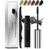 LYSdefeu Gel per sopracciglia - Mascara per ciglia color ebano, impermeabile, resistente alle sbavature, gel per sopracciglia resistente al sudore, gel mascara per sopracciglia per sopracciglia tinte più piene
