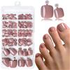 LunarCharm 240 pezzi unghie finte nude scure, corte, facili da applicare e incollare
