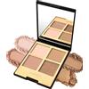 LYSdefeu Palette di ombretti gotici, 4 colori, color oro rosa nude, marrone, con specchio, texture vellutata, da viaggio, ideale per donne 06