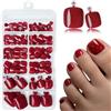 LunarCharm 120 unghia rosse, finto con linguette adesive
