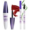 LYSdefeu Set di Mascara 5D Rosso in Seta e Eyeliner Liquido Verde, Eyeliner Liquido Impermeabile e Resistente alle Smagliature, Mascara Volumizzante a Lunga Durata con Effetto Curling per Ciglia per Feste