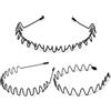 JERLITU Fasce sportive per capelli da uomo, in metallo, antiscivolo, alla moda, per capelli lunghi, fascia elastica ondulata, accessori sportivi alla moda unisex (3 pezzi)