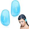DWFEYOI Set da 2 paraorecchie in Silicone riutilizzabili, Impermeabili e Adatti a Uso Domestico,per Proteggere Il Colore dei Capelli Durante la tintura, in Doccia, Bagno o Salone,Trasparente Blu