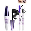 LYSdefeu Set di Mascara 5D in seta nera e Eyeliner liquido, Eyeliner liquido impermeabile e resistente alle sbavature, Mascara volumizzante a lunga durata con ciglia arricciate e allungate per trucco occhi