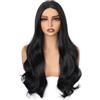 colorful panda Colorfulpanda - Parrucca da donna con capelli sintetici naturali per carnevale, feste, Halloween, cosplay, 65 cm, colore nero