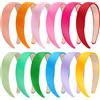 SIQUK 12 fasce per capelli in raso, 2,5 cm, antiscivolo, colorate, fai da te, 12 colori