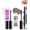 LYSdefeu Set di 2 Gel per Sopracciglia Trasparente e Colorato, Colore Naturale, 16 Ore Impermeabile, per Styling e Trucco Con 2 Strumenti, 1 + 2 Tortora