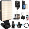 AiQInu Luce Selfie per Telefono, Luce per Foto e Video con 128 LED, CRI>95%, 10 Livelli Luminosità, 3 Modalità Colore, Ricarica USB-C, Portatile, Magnetica per Smartphone/Tablet/Tripod