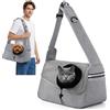 ALLSOPETS Borsa per Cani Piccoli e Gatti - Marsupio per Cani Traspirante per Cuccioli con Tracolla Regolabile e Tasca Laterale, Trasportino da Viaggio e Campeggio (Grigio Chiaro)