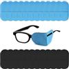 SYEYCW 24 Pezzi Patch Benda Occhio per Set di Occhiali, Riutilizzabili Sull'Occhio in Non Tessuto, Coprire gli Occhi Migliorare la Vista, per Bambini e Adulti con Ambliopia e Strabismo (Nero, Blu)