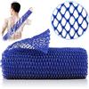 Nayyana Spugna a rete africana, autentico scrub per la doccia, diverse texture con peeling profondo delicato e schiuma ricca per tutti i tipi di pelle (blu)