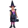Smiffys Costume da strega con stella al neon con vestito e cappello, costume di Halloween per bambini