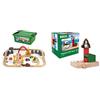 BRIO 33097 Set Deluxe Ferrovia E Trasporto Merci, World Ferrovie, età Raccomandata 3+ & 33754 Segnale Magnetico con Campana, Accessorio, età Raccomandata 3+