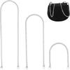ROOMHUAWAY 3 catene borse argento tracolla per borse 40 cm/80 cm/120 cm catena d'argento per pochette, catena di ricambio in metallo per borse da donna, tracolla tracolla accessori