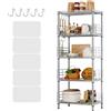KZOBYD Scaffale da cucina con telaio laterale, scaffale con ripiani regolabili in altezza, in metallo, per armadio, cucina, portata fino a 200 kg (argento, 54 x 29 x 150 cm)