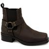 Gringos MENS GRINGO'S HARLEY BROWN HARNESS GUSSET WAXY LEATHER BIKER COWBOY BOOTS M486B-UK 6 (EU 40)