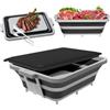 ANJUKE Vasca da barbecue 4 in 1 con coperchio (8 litri), vassoio da portata e preparazione barbecue per grill, marinatura, bevande fredde, tagliere portatile integrato per campeggio, picnic, barbecue