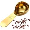 Hshenjhu Cucchiaio Dosatore, 30ml Cucchiaino Dosatore per Caffè, Acciaio Inox Cucchiai Dosatori con Manico Corto, per Caffè Macinato, Tè, Latte in Polvere, Farina（Oro)
