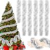 XLZJYIJ Ghirlanda Albero di Natale, 6 Pezzi 2M Ghirlanda Orpelli Natalizia, Scintillanti Ghirlande Metalliche, Ghirlanda Albero di Natale per Interni e Estern (Oro, Argento,verde)