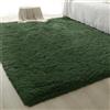 MeYuxg Tappeto a pelo lungo, morbido, 120 x 160 cm, antiscivolo, lavabile, moderno, morbido, adatto per soggiorno, camera da letto, cameretta dei bambini (inchiostro verde)