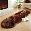 JXLOULAN Tappeto Morbido in Finta Pelle di Pecora Marrone Scuro 80x180 cm, Tappeto Soffice Lavabile in Lavatrice per Camera da Letto, Camera dei Bambini, Soggiorno, Cameretta dei Neonati
