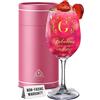 CROWNLY CRYSTAL Bicchieri da vino personalizzati per donne, rosso e bianco, per gin e prosecco, set regalo