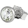 NKlaus orecchini a perno singolo 5,0mm oro bianco 333 8 carati orecchini cristallo zircone bianco signore uomini orecchini a perno
