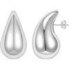 LeCalla Orecchini a goccia in argento Sterling 925 da donna, orecchini pendenti da donna, leggeri e cavi, gioielli alla moda da donna, Argento sterling, Nessuna pietra preziosa