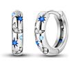 NARMO Moon Hoop 925 Orecchini in Argento Sterling per le Donne Piccoli Orecchini Stella Hoop per Ragazze Orecchini ipoallergenici