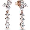 PANDORA Timeless Esclusivi orecchini pendenti con Herbarium Cluster brillante, placcati in oro rosa 14 k in misto metallo con zirconia cubica trasparente, Orecchini Pendenti