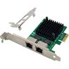 ULANSeN Adattatore di rete Dual PCIe 3.1 2.5GBase-T con I225-V 2500/1000/100Mbps PCI Express Gigabit Ethernet scheda NIC RJ45 LAN Controller per Windows 10/11 con supporto a basso profilo