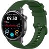 GIOPUEY Cinturini Compatibile con Realme Watch S2, Morbido Silicone Cinturino [Resistente all'Usura] [Traspirante] - Dark Green