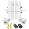 AdaLov CPE366 Ponte Wireless Gigabit Punto-Punto, 5.8GHz 3KM Bridge Wi-Fi da Esterno con Staffe, Zero Scavi per Telecamere/Chalet/Casa Vacanza/Garage/Fattoria/Campeggio, Plug & Play, IP65 Impermeabile