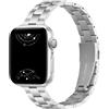 RYLIXAR Metallo Cinturino Compatibile con Cinturini Apple Watch, Cinturino in Acciaio Inossidabile Compatibile con iWatch series SE 8 7 6 5 4 3 2 1 (Argento, 42mm/44mm/45mm/49mm)