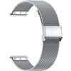 KALINCO 20mm Cinturino di Ricambio dell'orologio Intelligente, Argento Metallizzato, Tendenza della Moda, Pelle Morbida, Cinturino dell'orologio Intelligente
