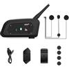 EJEAS V6 Pro+ 1200M BT citofono del motociclo di Bluetooth citofono del casco della motocicletta Headset con controllo del rumore avanzata per un massimo di 6 piloti sci e l'equitazione (1 Pezzo)