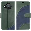 BoxTii Cover per Nokia X20 / Nokia X10, Custodia in PU Pelle Portafoglio per Nokia X20 / Nokia X10, Magnetica Cover a Libro con Slot per Schede, Verde