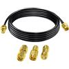 TUOLNK RG174 Cavo Coassiale SMA Maschio/Femmina 9,8 Piedi (3 m) + 3 Adattatori per Radio, Antenna 3G 4G LTE, SDR, ADS-B, GPS