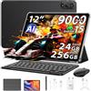 Blackview Mega 2 12 Pollici Tablet con Tastiera e Mouse, 24GB+256GB/2TB Android 15, 2 Altoparlanti,Widevine L1, 2.4K FHD+, 9000mAh, 5G WiFi 4G LTE Tablet PC Mode,OTG,Protettiva,Penna intelligente,Nero