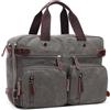 DEEVORCA Moda Tela Zaino Uomo Elegante Convertibile Borsa a Tracolla per 15 Pollici PC Portatile Tasche Messenger Bag Borsetta Casuale Viaggio Scuola Quotidiano Lavoro Uomo Canvas Backpack Grigio