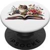 Cute Cats & Books Sign,Flower Cat Book A Book Nerd Cat Reading Book Flower Bookworm Book Cat & Books PopSockets PopGrip Adesivo