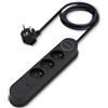 Waytex 52133 Multipresa elettrica e USB + USB C, 3 prese elettriche 16A 2P+T, 1 USB A + 1 USB C PD20W, cavo 1,50m, sicurezza bambini, CE NF, nero