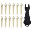 SYEYCW 12 Pezzi Ponte Chitarra Acustica, 1 Pezzi Estrattore del Perno per Chitarra, Perni per Ponte in Plastica, Strumento la Riparazione di Chitarre Acustiche, per Folk, Ukulele, Classiche, Avorio