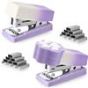 BAYTORY Mini Pinzatrice Carina, Piccola Pinzatrice Portatile con 800 Graffette 24/6, Lotto di 2 Pinzatrici a Colori Sfumati, Pinzatrice per Ufficio per Forniture Scolastiche e da Ufficio (Viola)