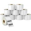 BETCKEY - 57mm x 32mm(2,25 in x 1,25 in) Perforated Etichette Termiche per Codice a Barre e Uso Multiplo Compatibile con stampanti Zebra e altre [10 Rotoli/10000 Etichette]