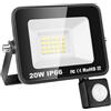 Willpower Faro LED Esterno con Sensore di Movimento 20W 2000LM Faretto LED Bianca Fredda 6000K Proiettore LED IP66 85V-265V Luce di Sicurezza per Giardino Cortile Garage Patio Corridoio