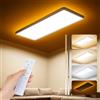 Uwithm Plafoniera LED Soffitto lampadario Soggiorno Piatta, 58x22x2,9CM Pannello 32W 3000LM 3000K-6500K/1800K Dimmerabile Luce Notturna, Lampadario Soffitto Lunghe con Telecomando Camera Letto Cucina Bagno