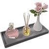 BLESWIN Vassoio Da Bagno 30x12.5cm, Dispenser Sapone Rettangolare, Portaoggetti Per Lavello Cucina In Silicone, Antiscivolo E Facile Da Pulire, Adatto Per Profumi, Candele, Gioielli, Sapone.(Grigio)