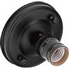Acouto Presa para Foco E26/E27 Lampada da Soffitto/Parete Industriale Vintage con Base Portalampada Lampada a Sospensione Presa a Vite Presa per Plafoniera Nera (Black)
